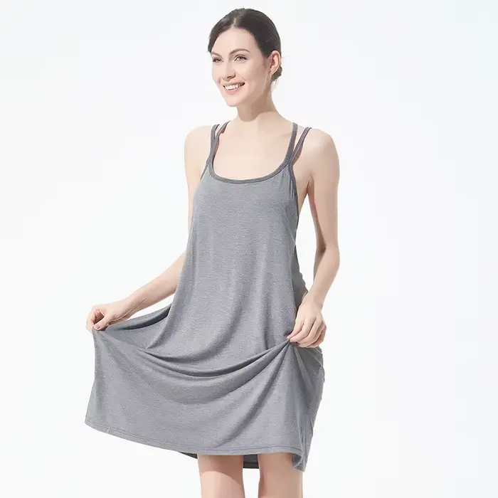 Chemise de nuit en Modal pour femmes, grande taille 4XL 5XL 6XL 7XL, Sexy, bretelles Spaghetti, vêtements de nuit doux et décontractés, peignoir d'été