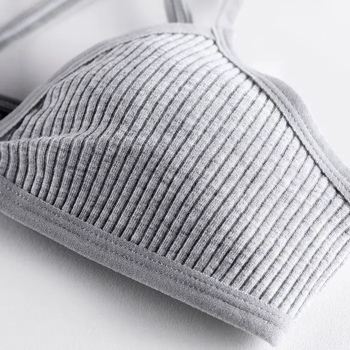 Pohodlné bavlněné podprsenky pro ženy, štíhlý styl, bralette bez podšívky, sexy, hluboký trojúhelník V střih, kříž zpět, krása podprsenka