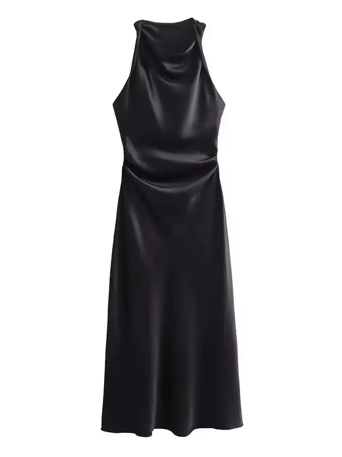 Robes longues en satin pour femmes 2026 – Robe midi d'été sexy pour femme, robe de soirée élégante s