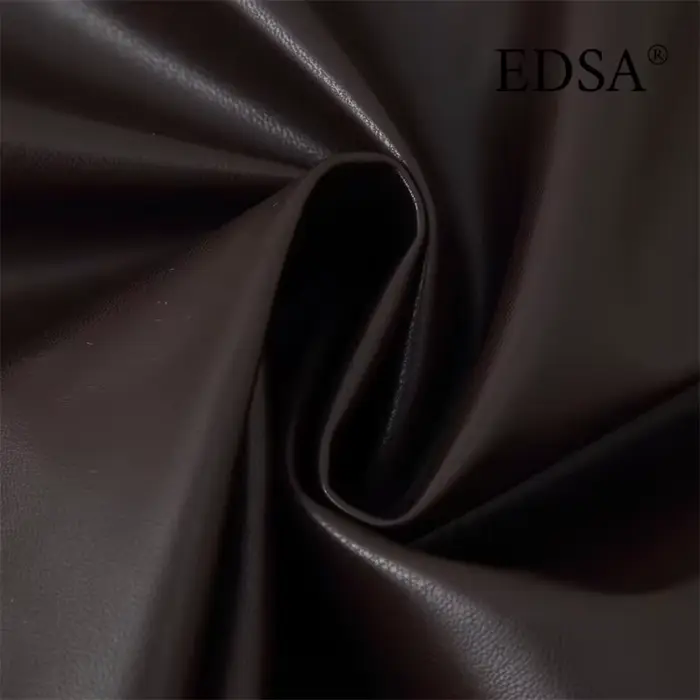 EDSA femmes veste courte en cuir PU avec ceinture Double boutonnage manches longues Vintage femme ma