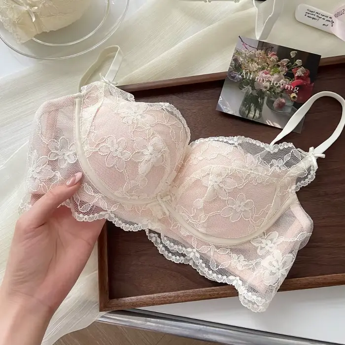 Lingerie en dentelle de style français - Nouveau design - Dos élégant, soutien-gorge qui rehausse et qui fait ressortir la poitrine