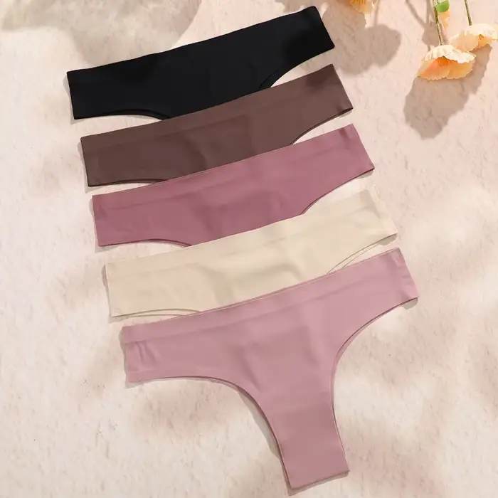 5 kusů bezešvé kalhotky pro ženy brazilské kalhotky sexy žena nízký pas barva jednobarevný slipy pohodlné neviditelné prodyšné spodní prádlo