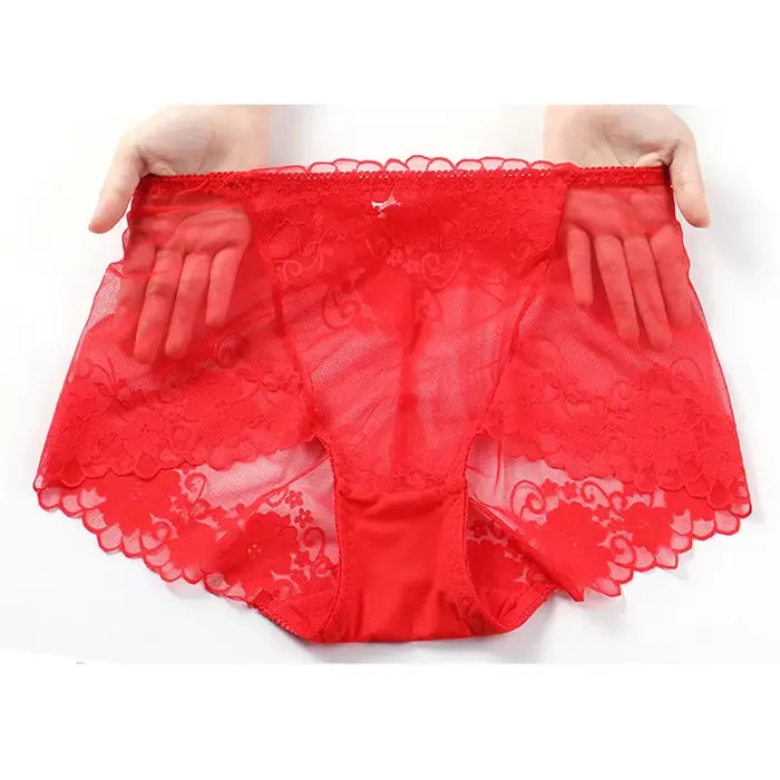 Plus velikost dámské CRWC průhledný krajkové kalhotky, elegantní a smyslné dámské spodní prádlo pro zvláštní příležitosti