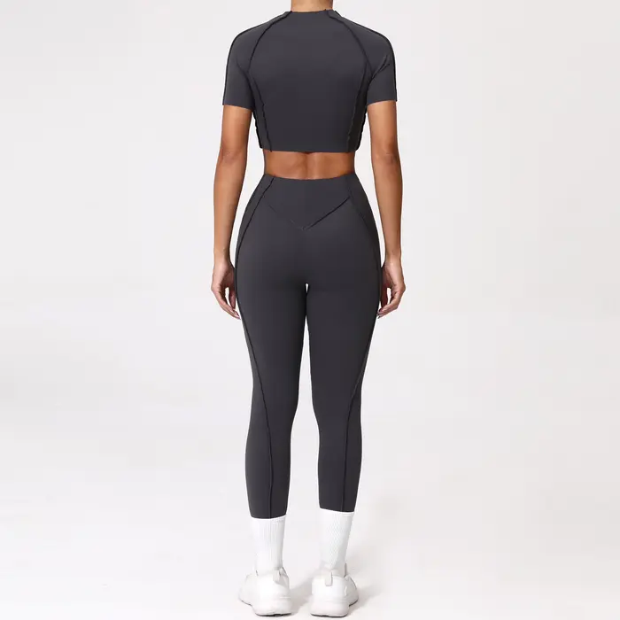 Costume de Yoga 2 pièces pour femmes, ensemble de sport à séchage rapide, survêtement pour course à 