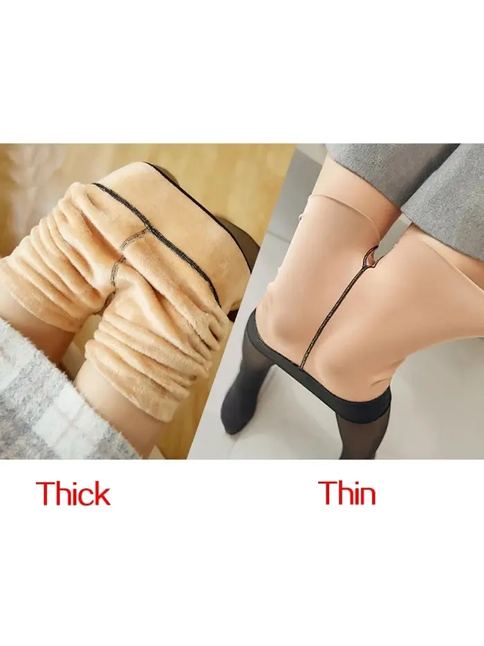Medias térmicas de vellón para mujer, pantimedias sexys y cálidas translúcidas,medias termicas mujer, ajustadas y gruesas, de terciopelo elástico, para invierno,medias invierno mujer efecto transparen