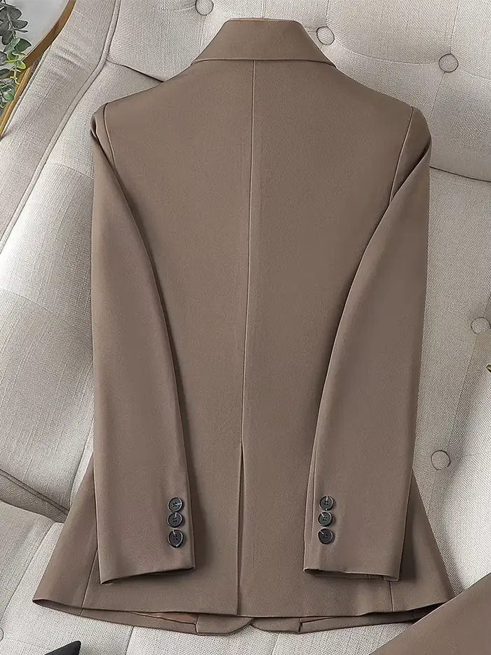 Blazer à manches longues pour femmes, veste mince pour dames, vêtements d'affaires, manteau formel, 
