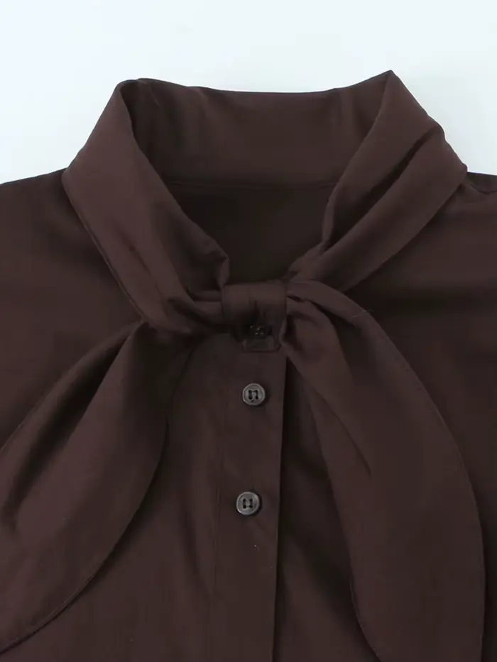 NLZGMSJ femme écharpe chemises 2025 automne élégant bureau dame ample Chic mince quotidien manches l