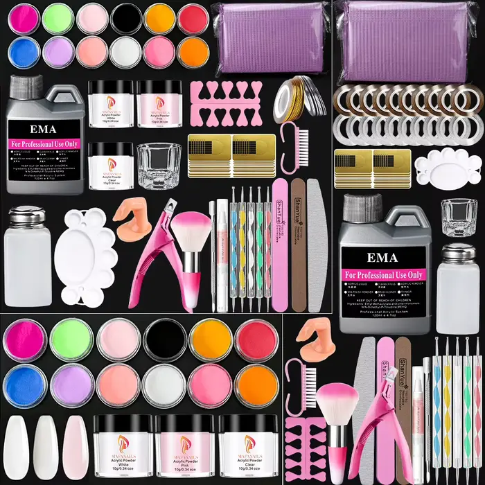 Kit d'ongles en poudre acrylique monomère, liquide acrylique pour Extension d'ongles, ensemble de ma