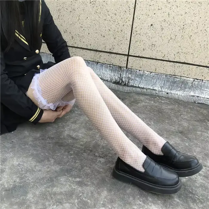 Bas de corps évidés en résille de dentelle sexy pour femmes, cuisse haute sur le genou, chaussettes
