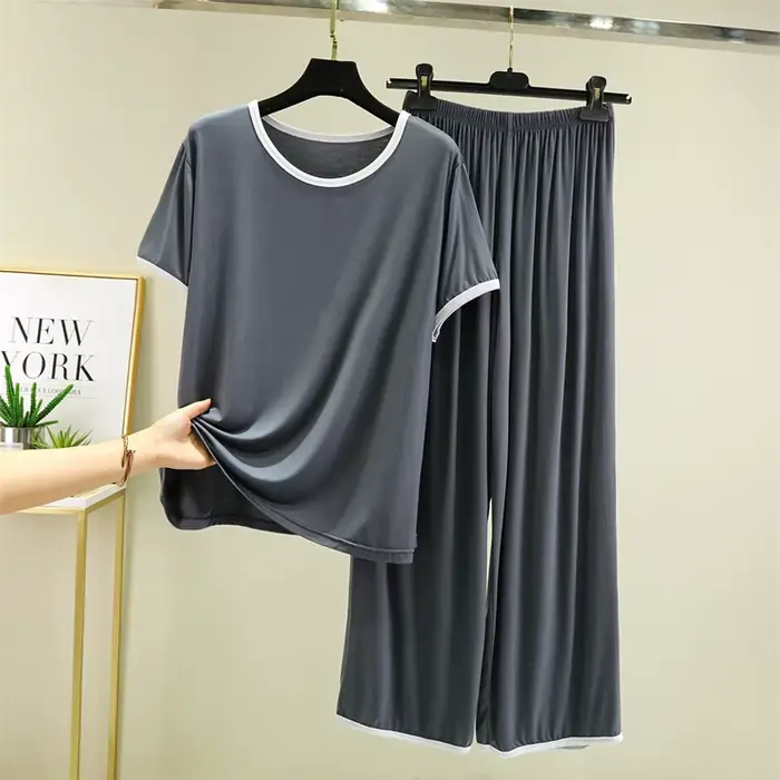 M-3XL grande taille pyjama pour femme nouveau manches courtes fjimebid décontracté adt maison porter des vêtements modal femmes pyjamas ensemble