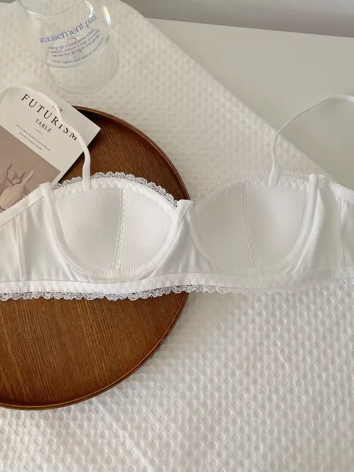 Saténová krajková podprsenka pro dívky, palácová skořápka, sexy, neocelový kroužek, jemné letní prádlo, malá prsa, dámské spodní prádlo