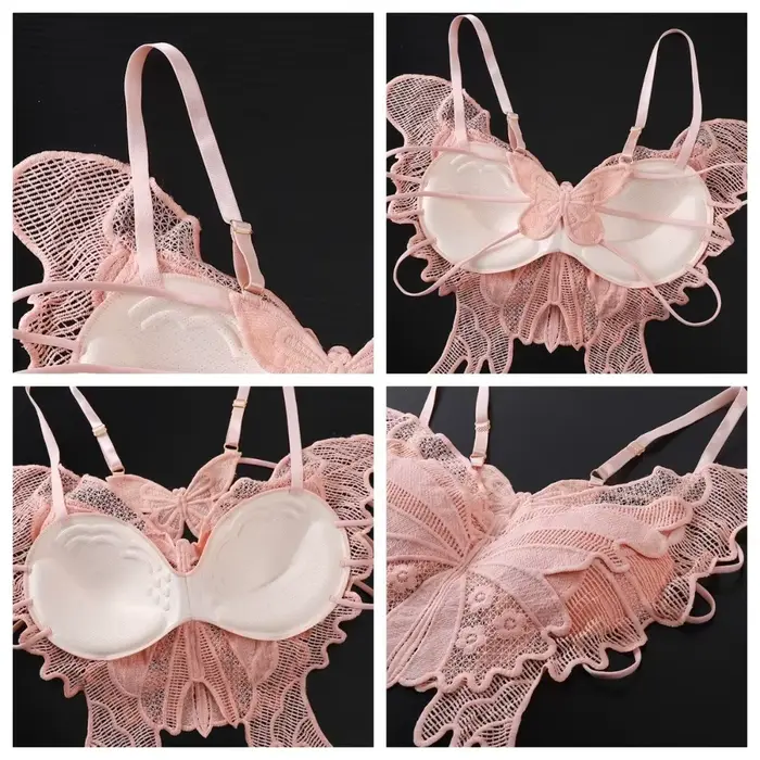 Soutiens-gorge papillon sans dos doux, coupe ajustée, rembourrés, en dentelle, camisoles, style coré