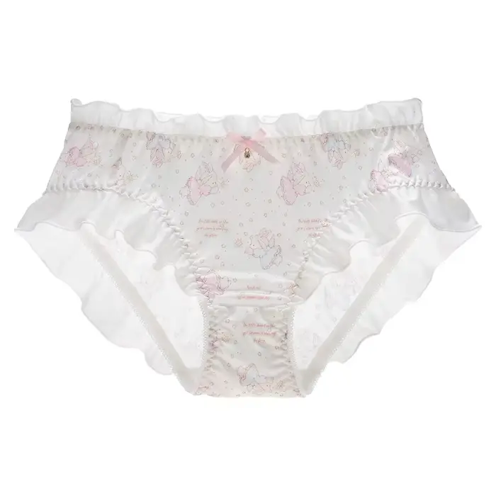 Roztomilý hedvábí mléko krásné sladké kreslené ženy kalhotky princezna styl Lolita volánky prodyšné nízké pasu spodní prádlo vysoká elasticita