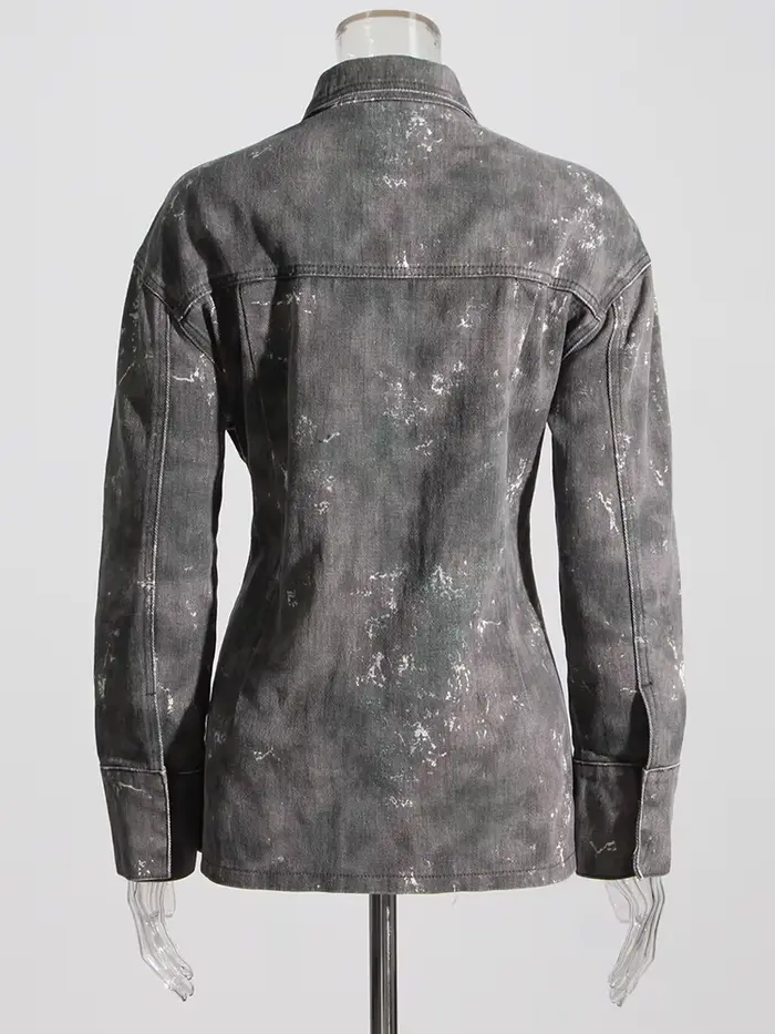 TWOTWurea-Veste en jean YLE Temperament pour femme, revers, manches longues, simple boutonnage, cams