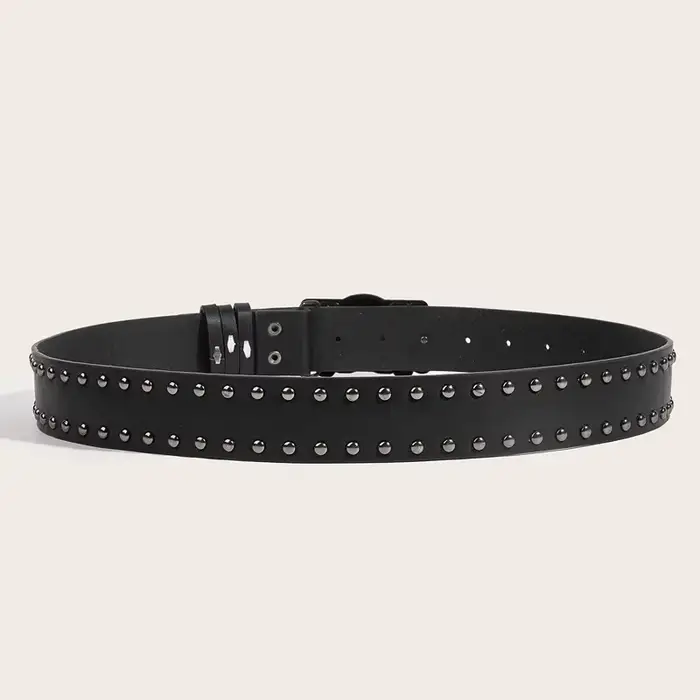 Nouvelles ceintures pour femmes de haute qualité marque de luxe Punk Goth Rivet noir jean unisexe ho