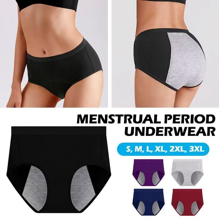 Culotte Menstruelle en Coton de Taille Haute, Sous-Vêtement Menstruel