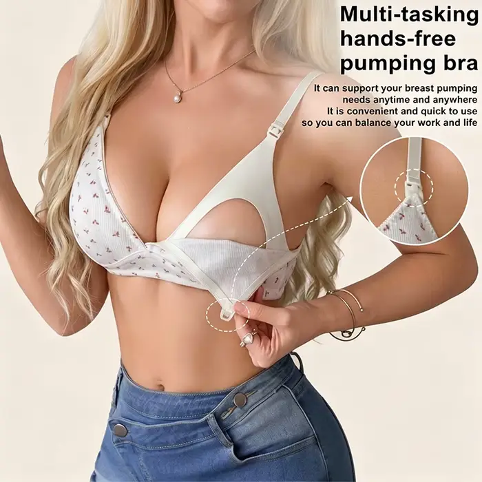 Soutien-gorge d'allaitement mains libres multi-tâches pour la maternité, doux, 92 % coton, sans fil,