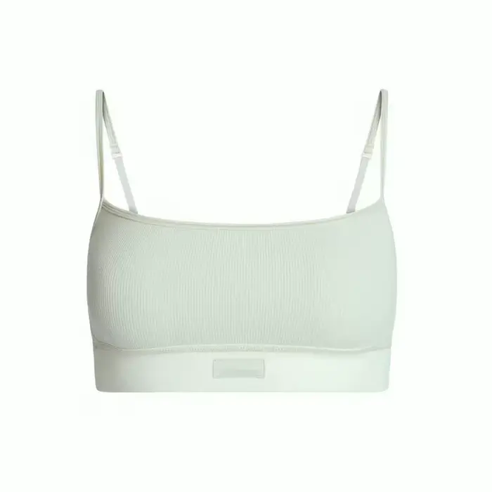 SKIMS RIB SCOOP BRALETTE - Bralette côtelée en coton à manches courtes pour femme, sous-vêtement dos
