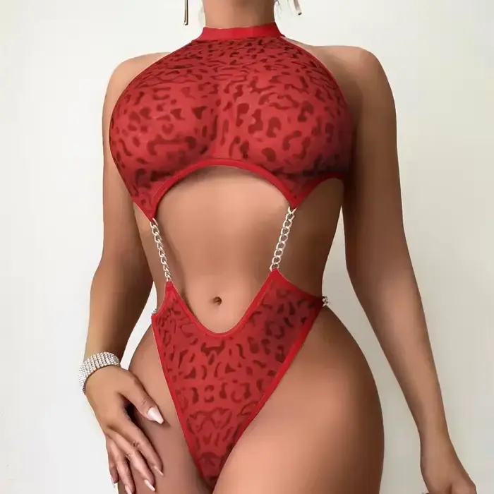 Sexy ultratenká bezdrátová leopardí podprsenka a kalhotky pro zvláštní příležitosti pro ženy