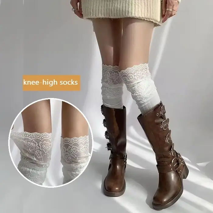 Korejština Sexy krajka nízké vrcholy ženy dívky stehno vysoko na koleno nízké Lolita dámské boty ponožky rsi