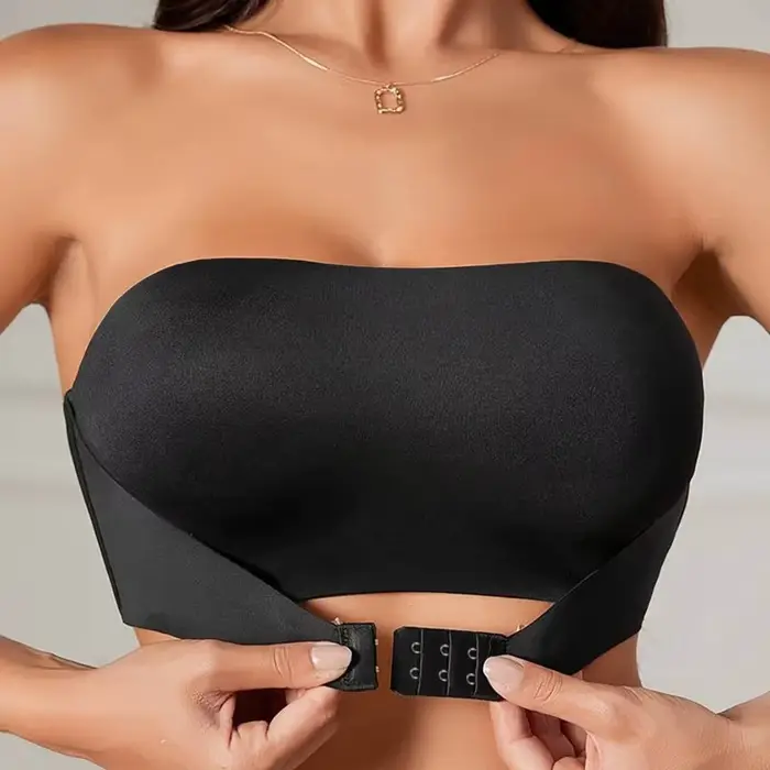Soutien-gorge sans armatures pour femmes fermeture avant polyester antislip confort quotidien sans couture léger moule fin non tissé