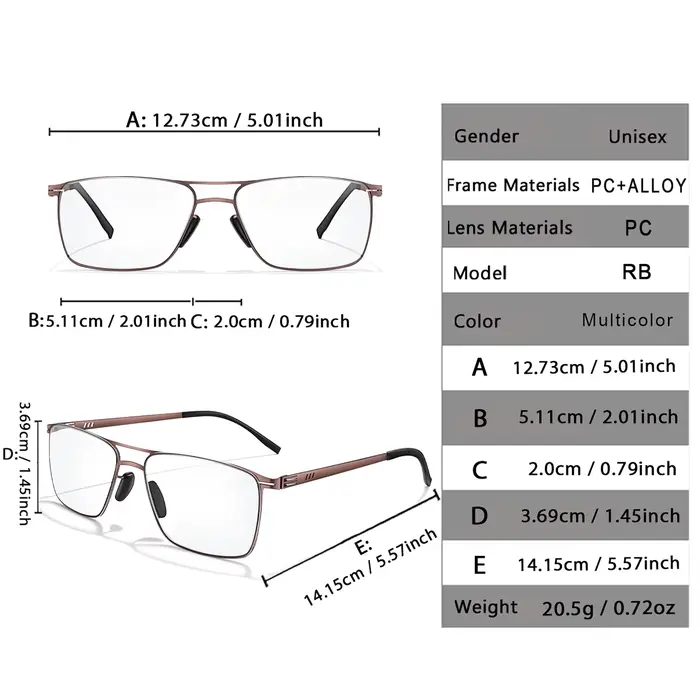 Lunettes de lecture photochromiques en métal Anti-lumière bleue, monture rectangulaire pour presbyte
