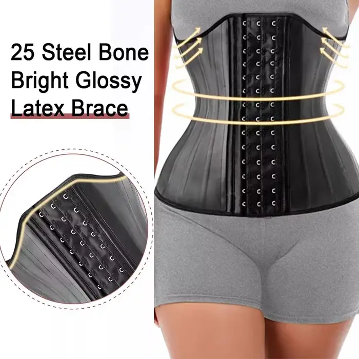 Body Shaper Shapewear Femme Latex 25 Armatures Acier Taille Formateur Corset Minceur Ventre Modélisation Sangle Ceinture Réductrice Occasions Spéciales