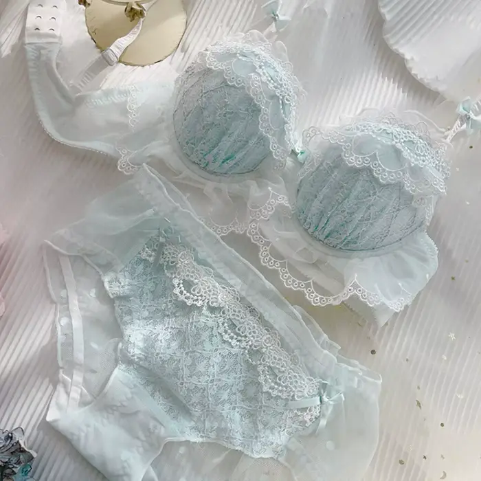 Sexy podprsenka set Lolita pro malá prsa, sexy podprsenka bez kostic, obyčejná podprsenka, sexy krajka, měkká temperamentní podprsenka