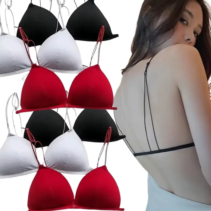 Sexy bavlněná push-up podprsenka pro ženy s výstřihem a trojúhelníkovým tvarem