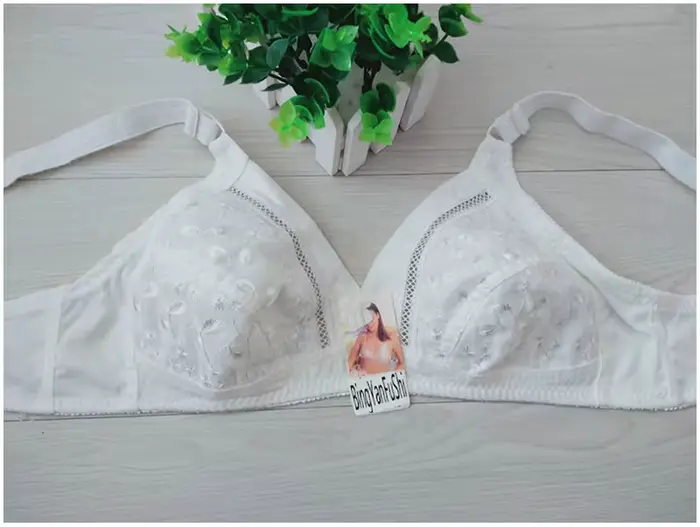 Bavlněná podprsenka sans couture s plným krytím krajková braletka pro ženy prodyšné spodní prádlo s výšivkou vykrojená minimalizační podprsenka C23