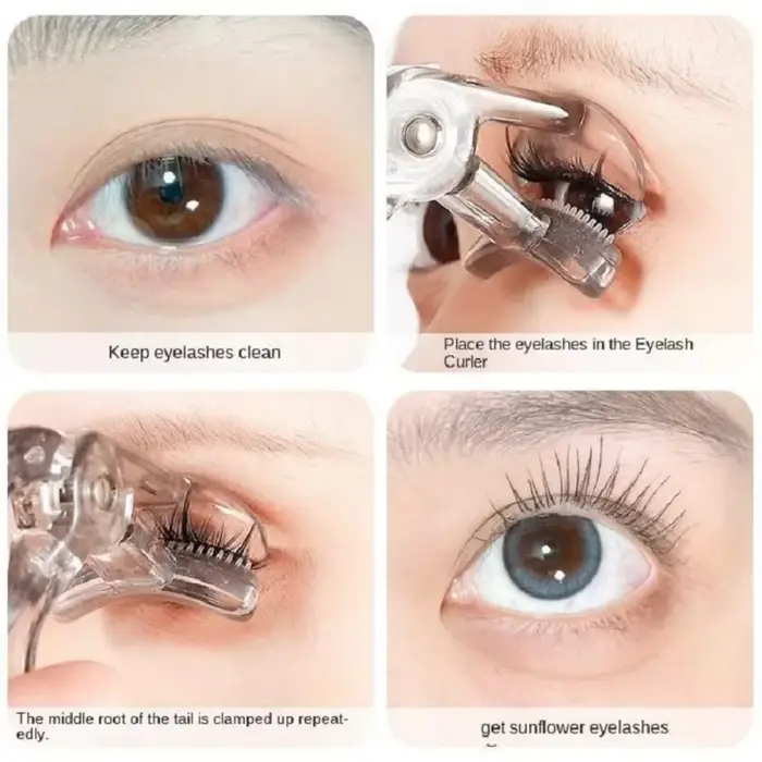Recourbe-cils double type avec peigne – Options de clips larges et partiels, imperméable, longue dur