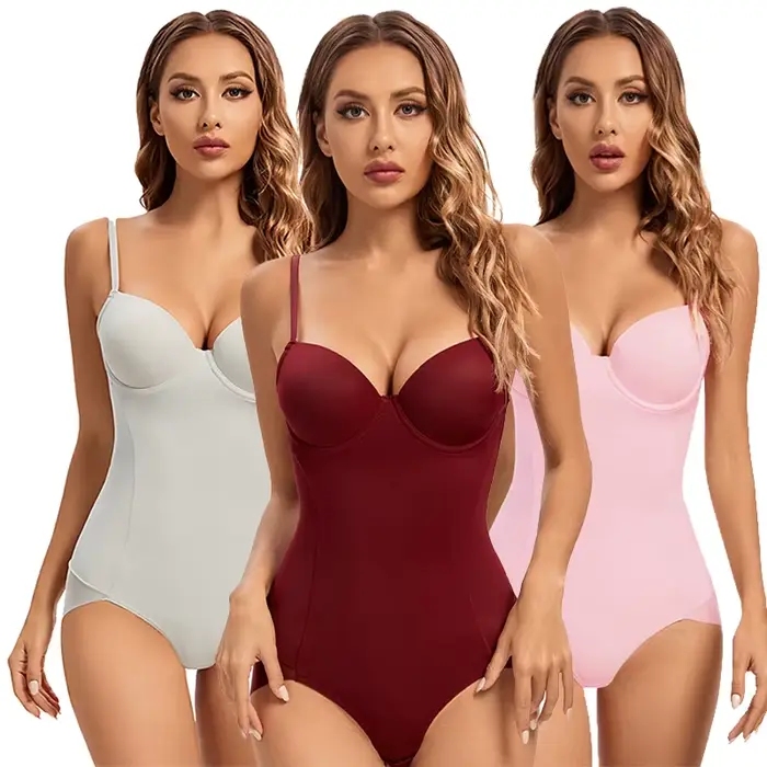 Body Shaper Strappy Bralette pro ženy, sexy vrhací podprsenka, podprsenka bez zadku, černé spodní prádlo s kosticemi, tmavě červený kostým tanga buben