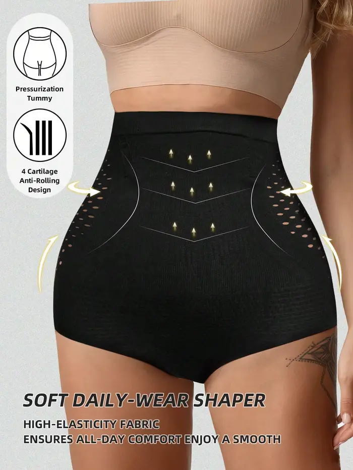 Culotte Gainante Sans Couture Taille Haute Femme Effet Ventre Plat Amincissante Post-Partum Rehausseur de Fesses Modelante Occasions Spéciales