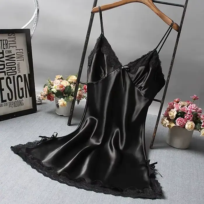 Sexy krajková patchworková košilka Lingerie noční košile svatební hedvábné