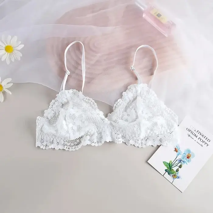 Dámské krajkové podprsenky, bralette bez kostic, průhledné krajkové spodní prádlo, dámská push-up podprsenka, jednobarevné sexy spodní prádlo, podprsenka bez zadku