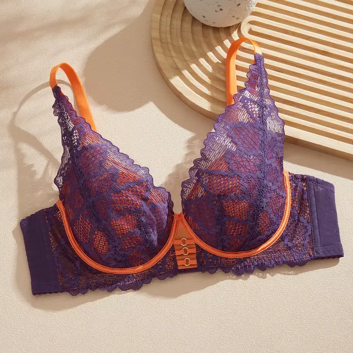 2025 élégant Beauwear 75 80 85 C D soutien-gorge femmes 3/4 tasse plongeant soutiens-gorge Sexy dentelle soutien-gorge sans doublure à armatures Bralette CW9525