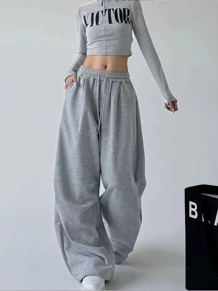Harajuku Oversize Ležérní Polyesterové kalhoty pro ženy Zvláštní příležitosti Aktivity Relaxační dny