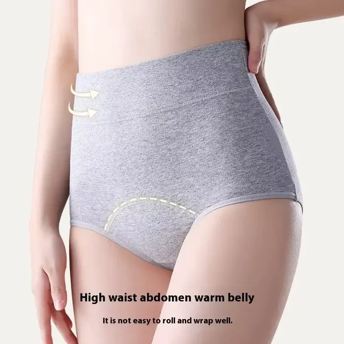 Culottes menstruelles pour femmes, culottes physiologiques, anti-fuites latérales, entrejambe en coton, respirantes, taille haute, sous-vêtements de maintien abdominal.