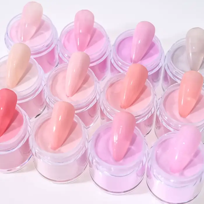 Poudre acrylique pour ongles N64.Art, 10 g/bouteille, pointes en polymère, extension rose nude, trem