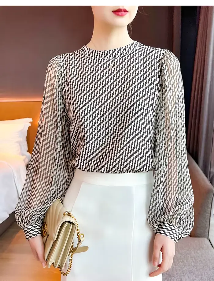 Printemps été chemises en mousseline de soie élégantes femmes Blouses pour un Look Chic mode dames h
