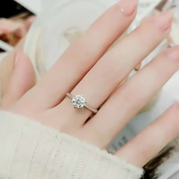 NeeTim – bague Moissanite 0.5-5ct pour femmes, en argent Sterling 925, plaqué or blanc, diamant de l