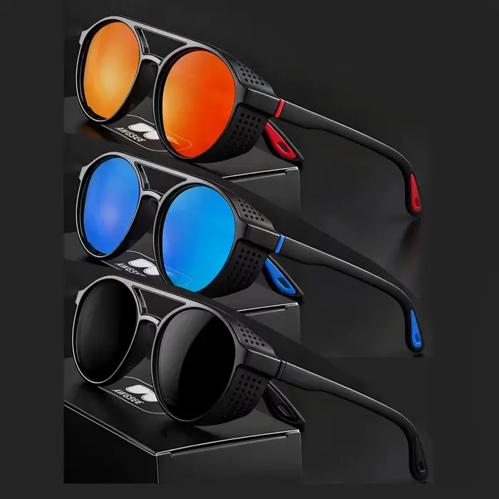 Lunettes de soleil Steampunk Lunettes de soleil de sport polarisées pour hommes et femmes; Lunettes