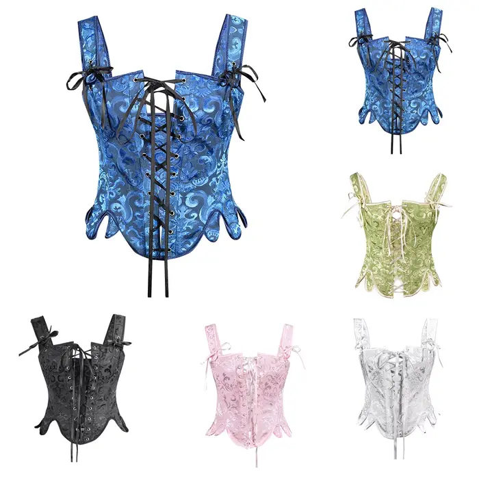 Steampunk korzet pro ženy vícebarevné Bustier aplikované pet zvláštní příležitosti