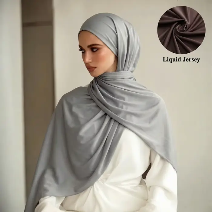 Nouveau Hijab en Jersey Liquide pour Femmes Musulmanes, Foulards et Châles de Ramadan, Voiles Islami