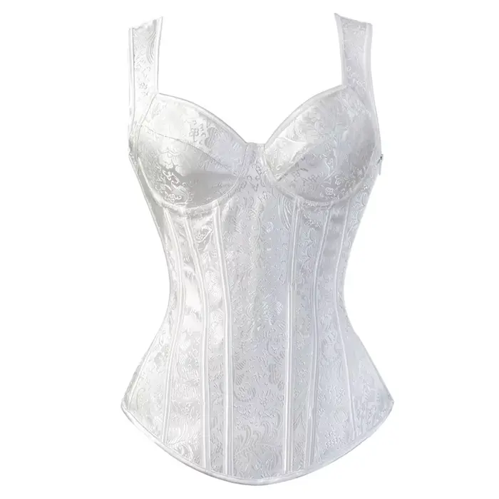 Corsets haut pour femmes Sexy gothique haut Corset avec jupes Steampunk fermeture éclair Corsets gra