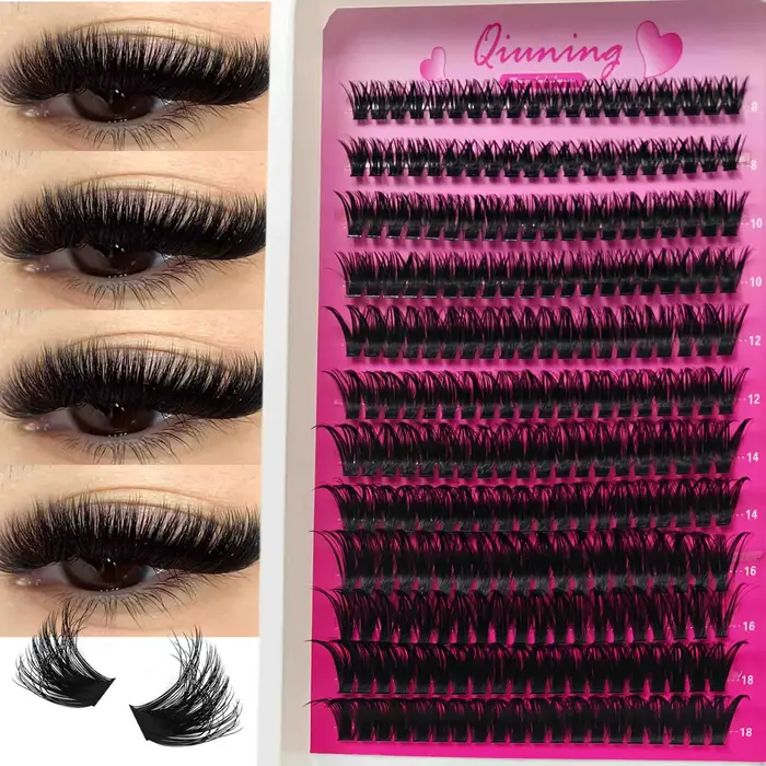 Cils en grappes QIUNING, cils de chat, cils individuels vaporeux, extensions de cils, cils en grappe
