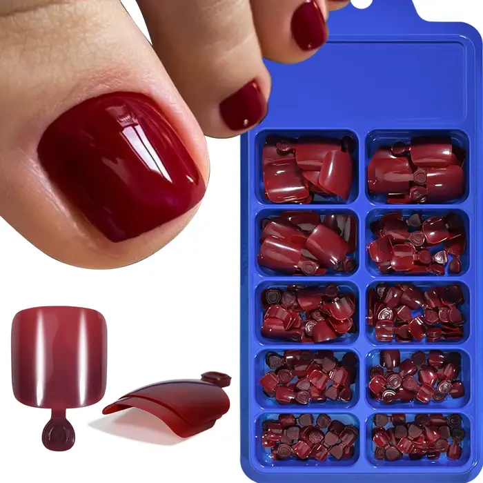 100/120 pièces faux ongles français court carré couverture complète faux ongles d'orteil acrylique r