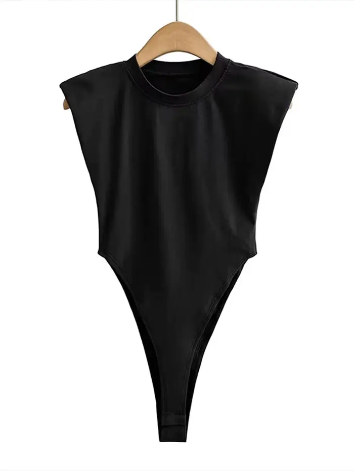 Sexy dámské letní jednodílné body s vycpávkami, černé, bez rukávů, bílé