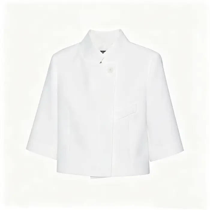 Blazer court noir pour femme, nouvelle collection printemps, manteau simple boutonnage avec épaulett