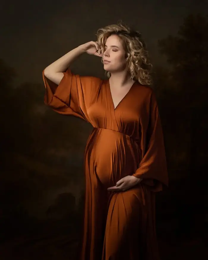 Boho ALTERPhotography Props Robes à col en V, Taille libre, Réglable, Doux, Séance photo de grossess